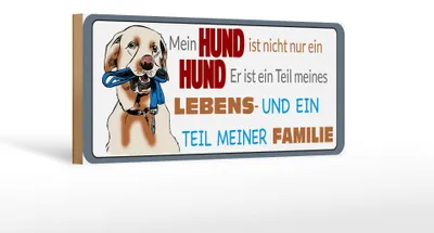 Produktbild von Holzschild Tier Spruch 27x10cm Hund ist Teil meiner Familie