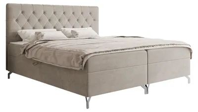 Produktbild von MIRJAN24 Boxspringbett mit zwei Bettkästen Guliette, Schlafzimmer, Dopellbett mit Topper (Farbe: Fresh 01, Größe: 200x200 cm)