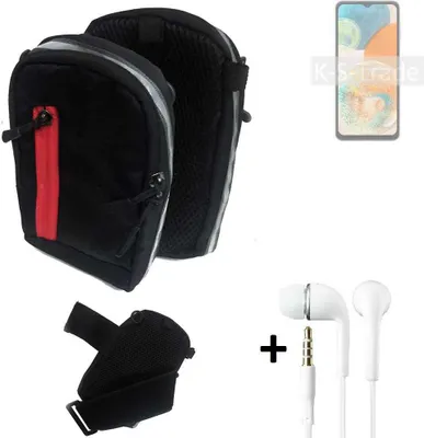 Produktbild von K-S-Trade Outdoor Gürteltasche Holster Umhängetasche + Kopfhörer kompatibel mit Samsung Galaxy A23 5G schwarz Handy Tasche Case travelbag
