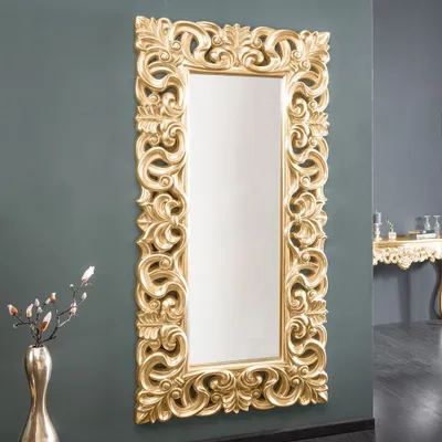 Produktbild von cagü: XXL Romantischer Wandspiegel FLORENCE Gold Antik Barock-Design Rechteckig 180cm x 90cm | Vertikal oder horizontal aufhängbar!