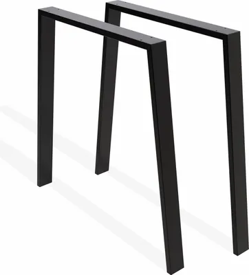 Produktbild von 1xPaar sossai Trapez Tischkufen in Schwarz 55 x 75 x 72cm TKW2