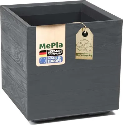 Produktbild von MePla - Kübel KARO-40 Holzoptik 40x40x40 anthrazit
