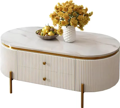 Image de Table basse Canapé Table de salon Table basse moderne Table d'appoint Ovale
