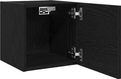 Produktbild von vidaXL Wandmontiertes TV-Regal 2 pcs Schwarze Eiche 30,5 x 30 x 30 cm