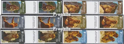 Produktbild von Briefmarken Gibraltar 2011 Mi 1437ZS-1442ZS Zwischenstegpaare (kompl.Ausg.) postfrisch Berberaffen