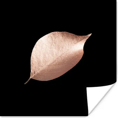 Produktbild von MuchoWow® Poster Gold - Rosa - Blatt 75x75 cm - Wand Dekoration