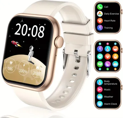 Produktbild von 2.0 Zoll HD-Display mit Bluetooth Anrufe, Fitness Tracker mit Herzfrequenz SpO2 Schlafmonitor Schrittzähler, IP68 Wasserdicht Fitnessuhr Android iOS