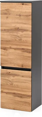 Produktbild von Midischrank Seitenschrank Badschrank "Kopenhagen I" Grafitgrau, Wotaneiche