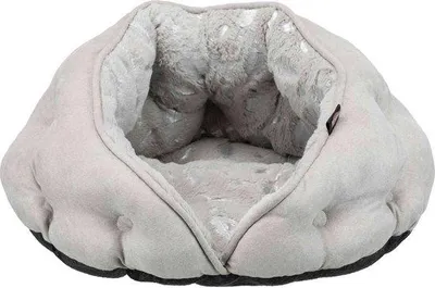 Immagine prodotto di Casetta per animali domestici, rifugio per animali, grotta, 47 × 27 × 41 cm, grigio/argento