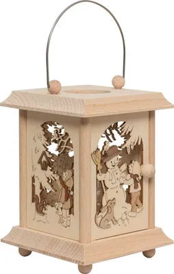 Produktbild von Drechslerei Kuhnert 27041 Teelichtlaterne Winterkinder 27041
