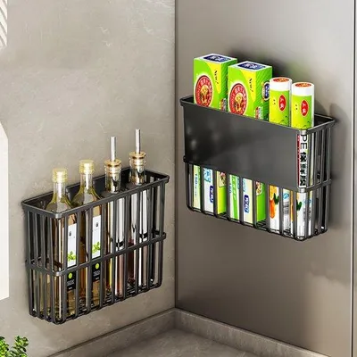 Obrázok produktu pre Samolepiace čierne úložné koše Unyqoos® do kuchyne a kúpeľne bez vŕtania