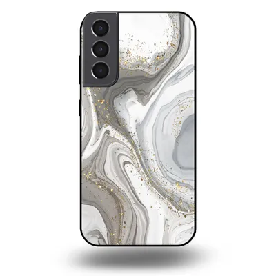 Produktbild von Smartphonica Handytasche passend für Samsung Galaxy S21 mit Marmordruck - TPU Rückseitenschutzhülle Marmordesign - Silber
