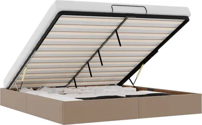 Produktbild von vidaXL Ottoman-Bett ohne Matratze Cappucino 200x200 cm Kunstleder