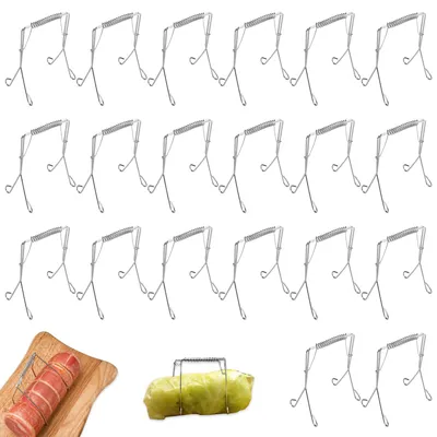 Rouladenklammern, 20 Stück, Edelstahl, für Fleisch- & Kohlrouladen