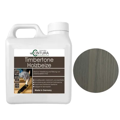 Produktbild von Contura Holzbeize 1Liter Holzfarbe Tischler Positiv Beize Holz Farbe Wasserbeize Parkett - Betoneffekt