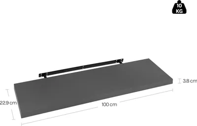 Image de Étagère murale - Bibliothèque flottante/Étagère à CD - Bois - Moderne - 100x22,9x3,8 cm - Vert clair