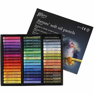 Produktbild von Mungyo Gallery Ölpastell Premium, L: 7 cm, Stärke 10 mm, verschiedene Farben, 48 Stück 1 Box