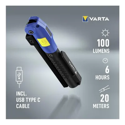 Zdjęcie produktu dla Varta Work Flex, LED, 61 g, IP54, Czarny, Przenośne światło robocze