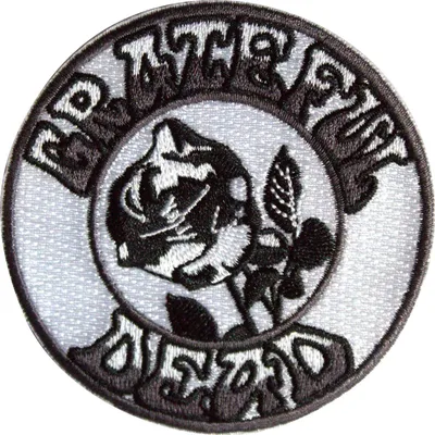 Produktbild von Grateful Dead - Rosen - Aufnäher zum Aufbügeln, gewebter Stoff RO12446 (Einheitsgröße) (Schwarz/Weiß)