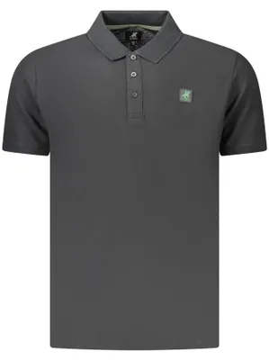 Produktbild von Elegantes Herren Kurzarm-Poloshirt in Schwarz mit Applikation und Logo