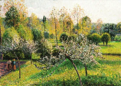 Produktbild von Kunstkarte Camille Pissarro "Blühende Apfelbäume, Eragny"