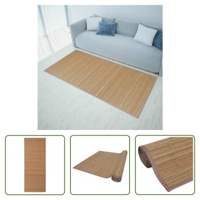Produktbild von The Living Store Teppich Bambus 100 x 160 cm Braun