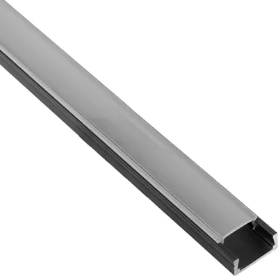 Produktbild von A15 LED Profil Schwarz 1m Abdeckung opal