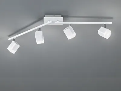 Produktbild von LED Wand& Deckenstrahler 4 flammig Weiß matt 78cm breit Treppenhausbeleuchtung