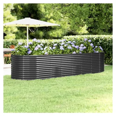 Produktbild von Hochbeet aus Metall für Pflanzen, Kräuter und Blumen, 322x100x68 cm, Anthrazit