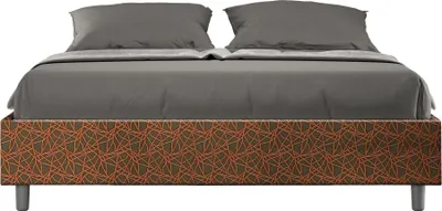 Produktbild von ITYHOME - Gepolstertes Bett mit Bettkasten 160x200 mit Stoffbezug Era 04 Orange Azelia