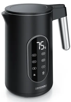 Immagine prodotto di Bollitore Arendo con impostazione della temperatura da 40° a 100°C e display, in acciaio inox, a doppia parete, 1,7 l, 2200 W, bollitore per tè con display della temperatura, protezione contro il surriscaldamento, funzione di mantenimento in caldo