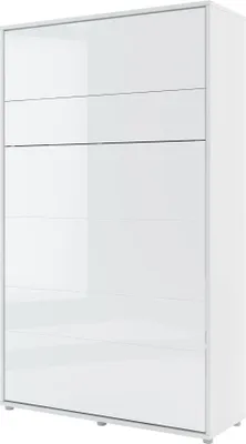 Produktbild von Mirjan24 Wandklappbett Bed-Concept BC-02 120x200 Vertical, Stilvoll Funktionsbett, Modernes Schrankbett (Farbe: Weiß Matt / Weiß Hochglanz)