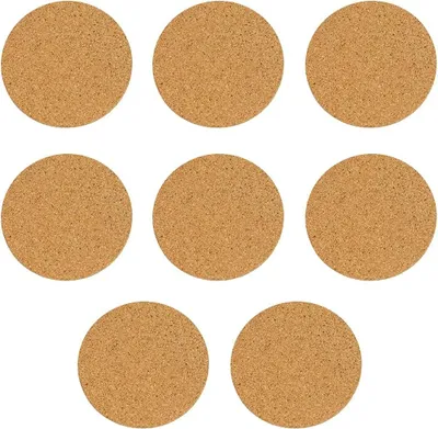 Produktbild von Runde Korkuntersetzer - Untersetzer für Getränke - 8 Stück - Naturfarbe - Kork