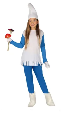 Productafbeelding van Sprookjesachtige dwergenfee, blauwe magie kostuum, carnaval, kinderfeest, verleidelijk, modern, grappig figuur, kostuum voor verschillende seizoenen, maat: 110/116, kleur: blauw