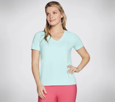 Produktbild von Skechers Damen T-Shirt GODRI SERENE VNECK TOP blau, Größe S (TP58)