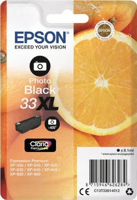 Produktbild von Epson Tintenpatrone photo black Claria Premium 33 XL T 3361
