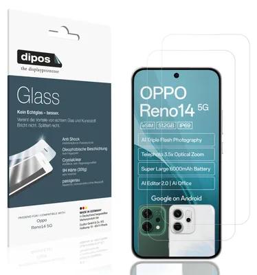 Image de 2x Protection ecrán pour Oppo Reno14 5G Verre souple Film Protecteur 9H dipos