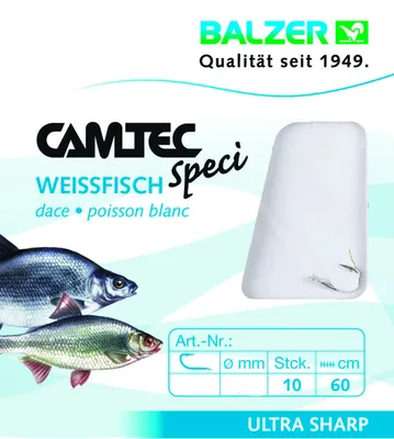 Produktbild von Balzer Camtec Weißfisch Haken - 10 gebundene Angelhaken, Hakengröße/Schnurdurchmesser:Gr. 18 / 0.12mm