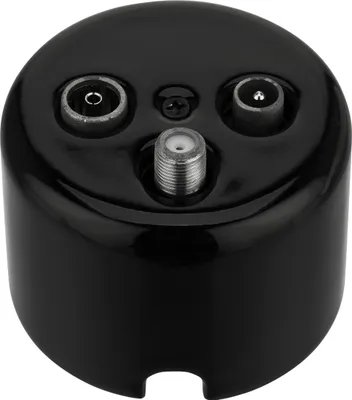 Image de Prise d'antenne 3 trous en porcelaine rétro I QR1 noir