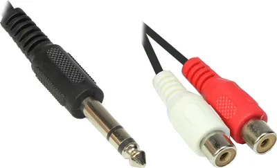 Produktbild von Audio Adapterkabel 6,3mm Stereo St. an 2 x Cinch Buchse, Länge: 0,2m, Good Connections®