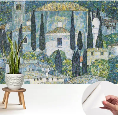 Produktbild von Fototapete selbstklebend - 208x146 cm - Tapete - Wandtapete - Wandbilder - Klebefolie - Dekofolie - Tapete Folie - Wand - Dekoration - Wohnzimmer - Zypressenhäuser
