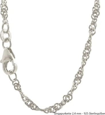Produktbild von Silberkette Singapurkette Länge 21cm - Breite 3,4mm - 925 Silber
