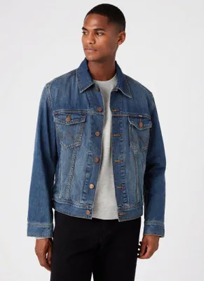 Image de Veste en jean classique Wrangler Homme Mid Stone, Taille:XL, Couleur:Mid Stone
