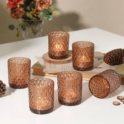 Produktbild von 12 Glas-Teelichthalter, Kerzenhalter für Teelichter, Kerzenhalter für Tischdekorationen, Glas-Kerzenständer, Hochzeit, Tischdekorationen