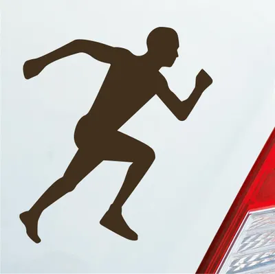 Produktbild von Auto Aufkleber Läufer Marathon Sprinten Jogger Run Laufen 10x9 cm Braun Sticker Heckscheibenaufkleber