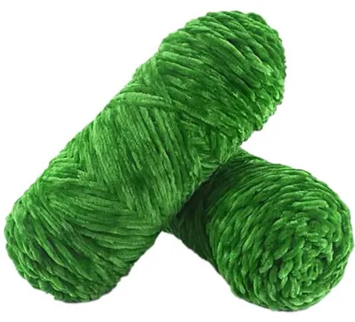 Produktbild von Samtgarn Häkelgarn Plüschwolle 100g Fruchtgrün zum Stricken und Häkeln