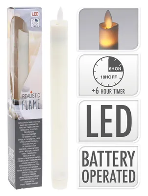 Obrázok produktu pre lED sviečka, 23 cm, blikajúci plameň, časovač, SLON.KOST