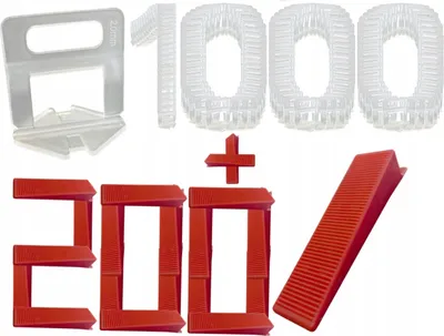 Immagine prodotto di Sistema di livellamento per piastrelle Set 1000 clip 200 cunei 2 mm Strumento per la posa delle piastrelle