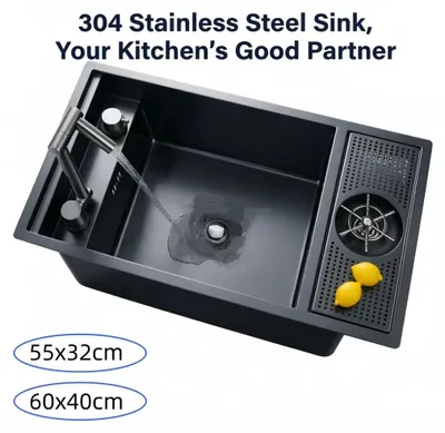 Imagen del producto de Grifo de cocina plegable - 55 cm x 32 cm - Acero inoxidable 304 - Para un solo grifo