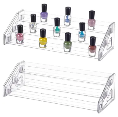 2er Set Acryl-Display-Regal, 3-stufig, 315x130x85 mm, Wandmontage